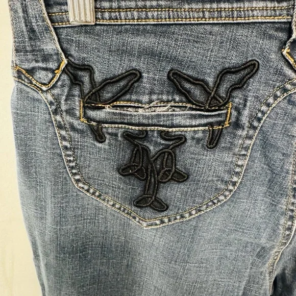 Bsou Jeans Wide Legs Embroidered Legs & Pockets Sz 12 - Picture 10 of 15